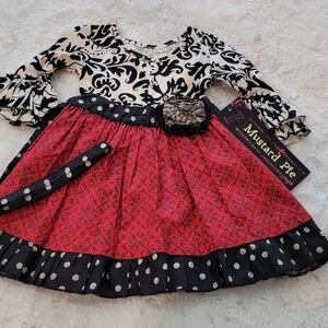 white christmas dresses Mud Pie Red Velvet Dress 3-6M main image 0